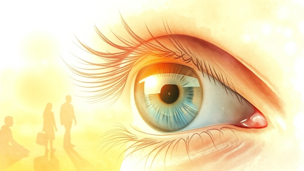 백내장 초기 증상과 원인 (watercolor 스타일)