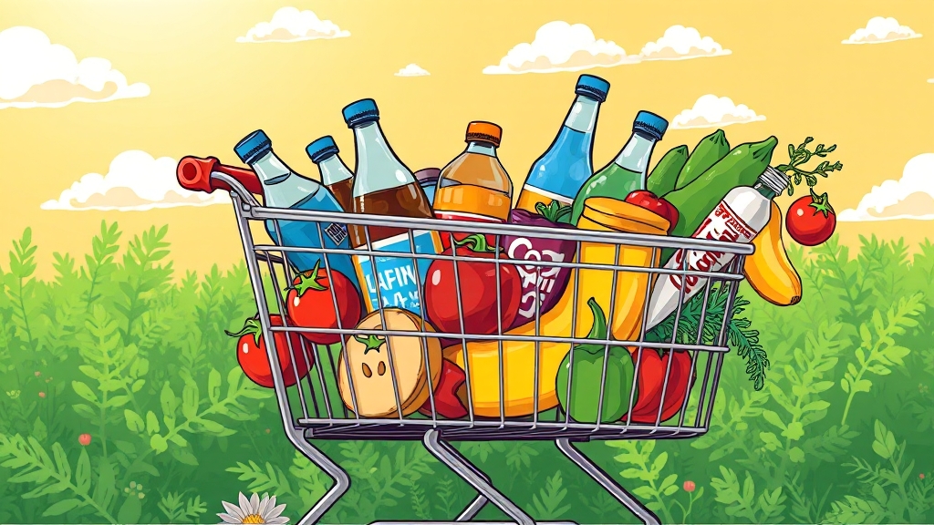 7월 식품 할인 (신선, 냉동, 간편식) (cartoon 스타일)