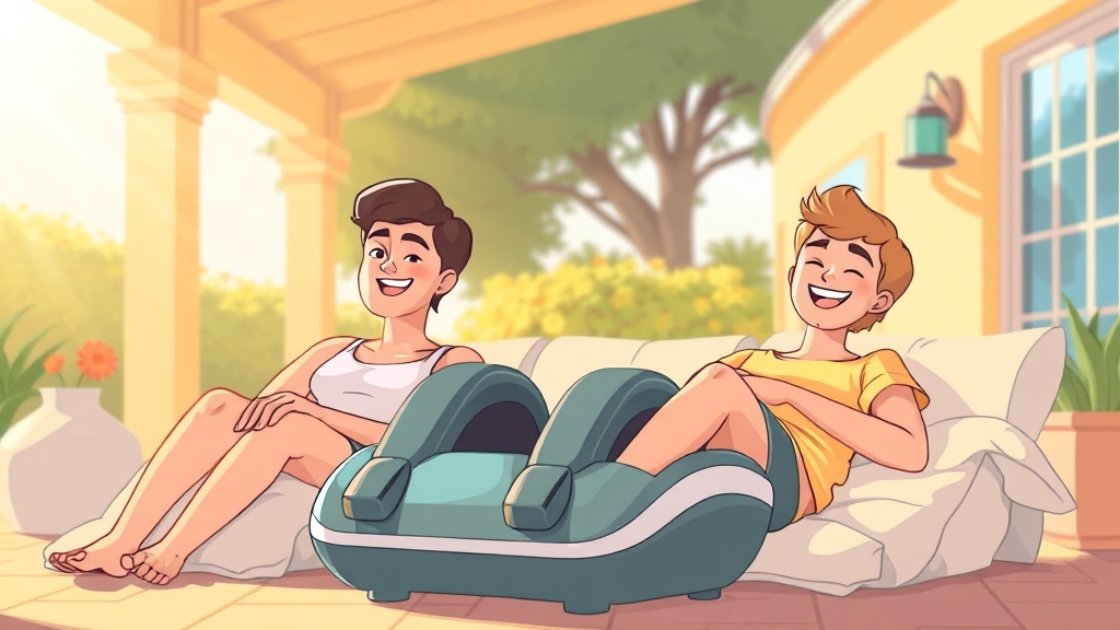 종아리 마사지기, 건강한 다리를 위한 투자 (cartoon 스타일)