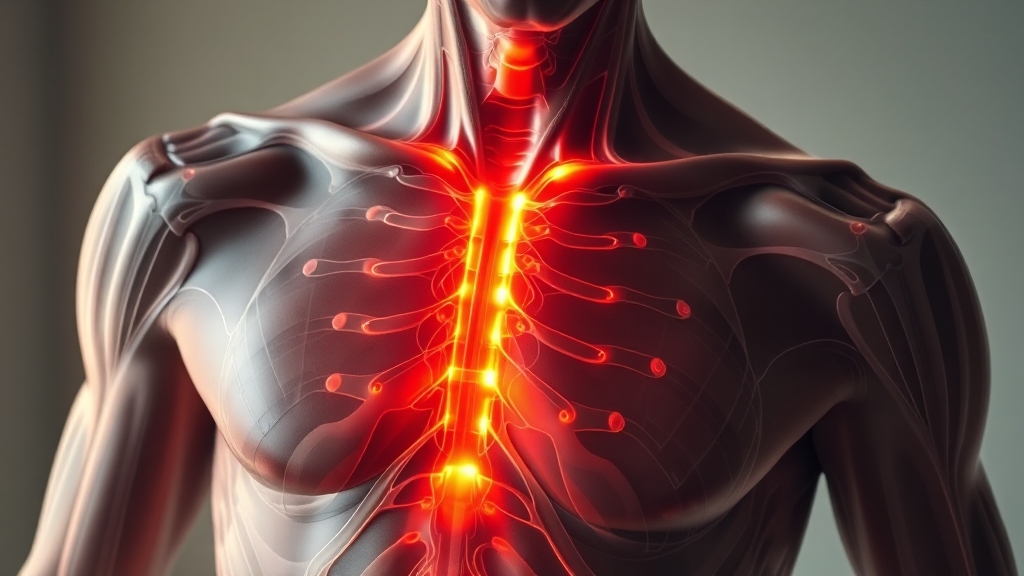 늑간신경통 주요 원인 (realistic 스타일)