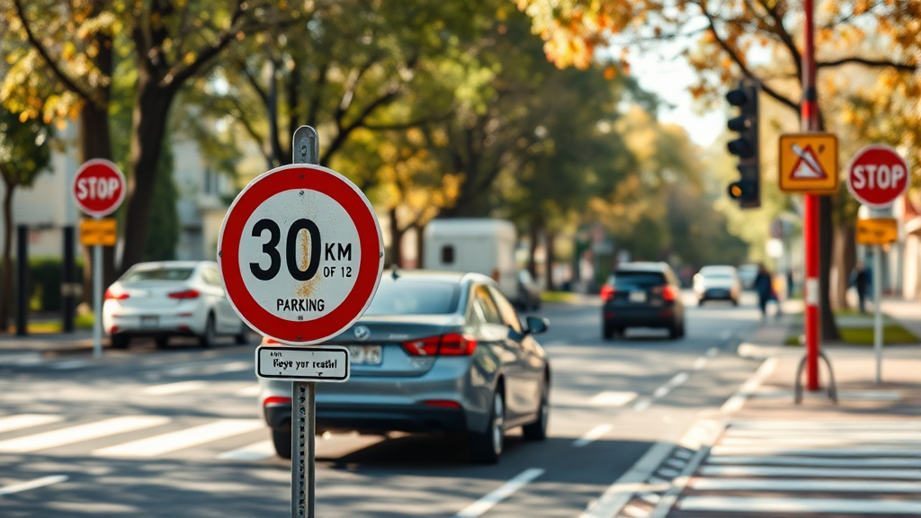 어린이 보호구역 안전 운전을 위한 필수 수칙 (realistic 스타일)