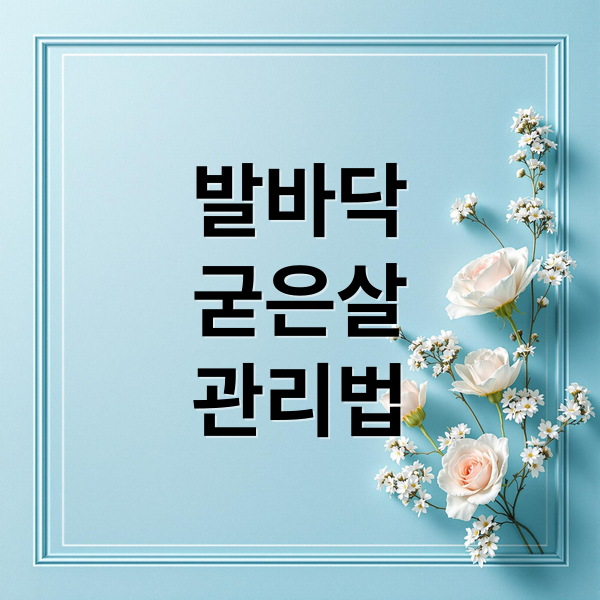 발바닥
굳은살
관리법 (발바닥 굳은살 통증)