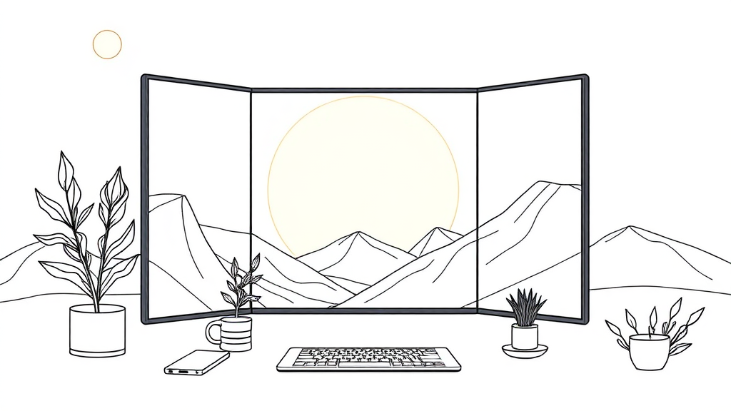 멀티태스킹 & 생산성 향상, 업무 효율 UP! (illustration 스타일)