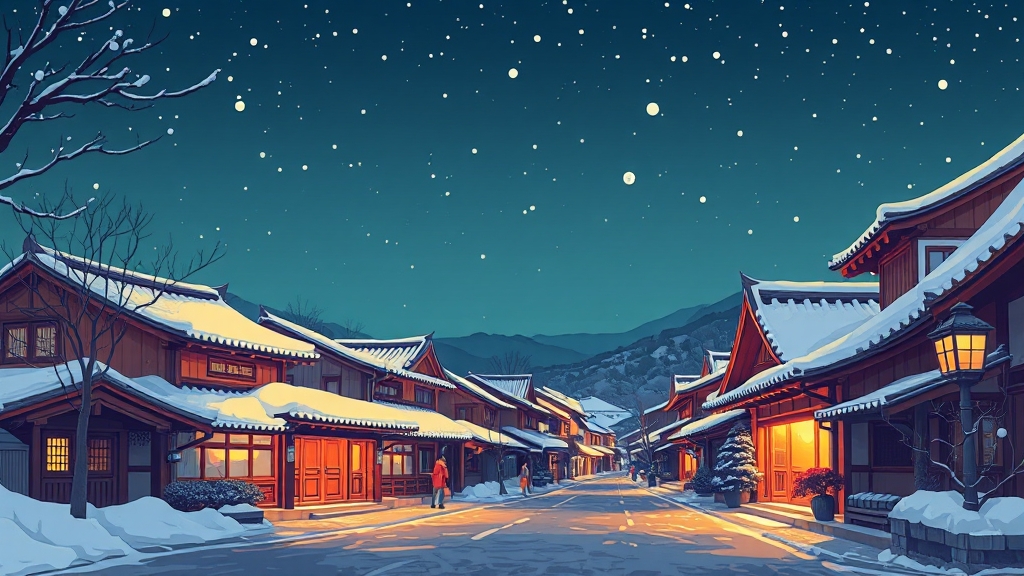 지역별 특별한 겨울 축제 (cartoon 스타일)