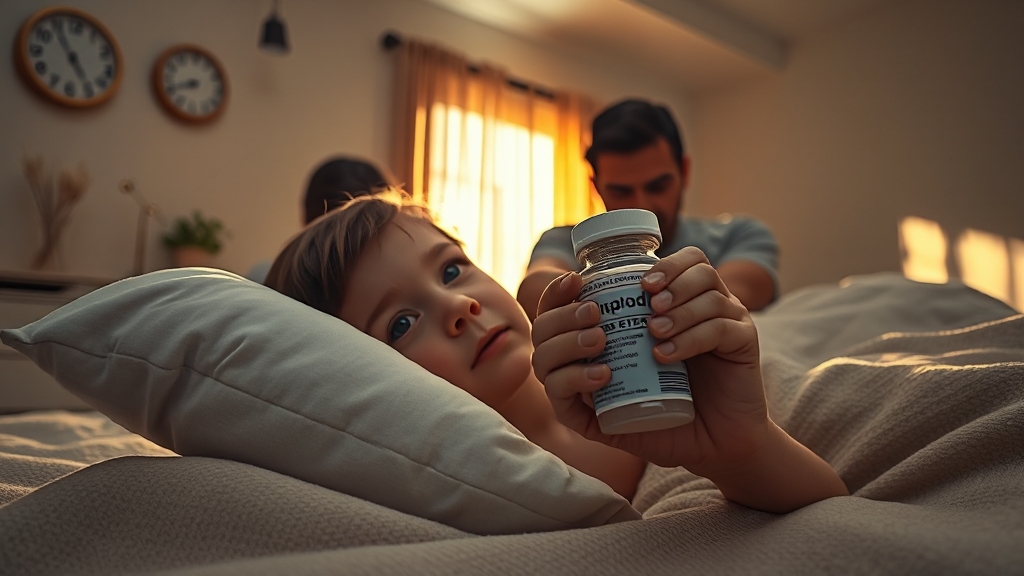 어린이 해열제: 안전하게 사용하는 방법 (realistic 스타일)