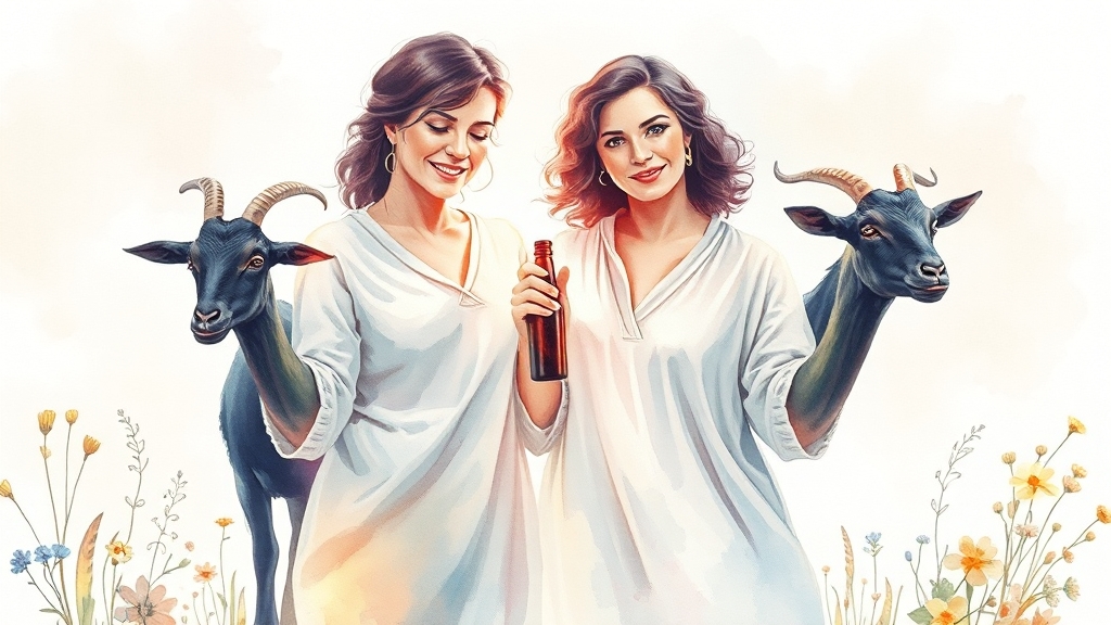 흑염소 진액, 어떤 성분으로 효과를 낼까? (watercolor 스타일)