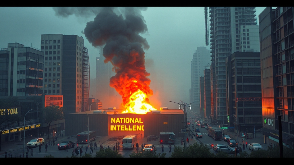 국정자원 화재 발생 (realistic 스타일)