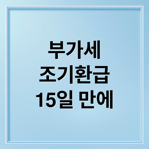 부가세
조기환급
15일 만에 (부가세 환급 조기환급)