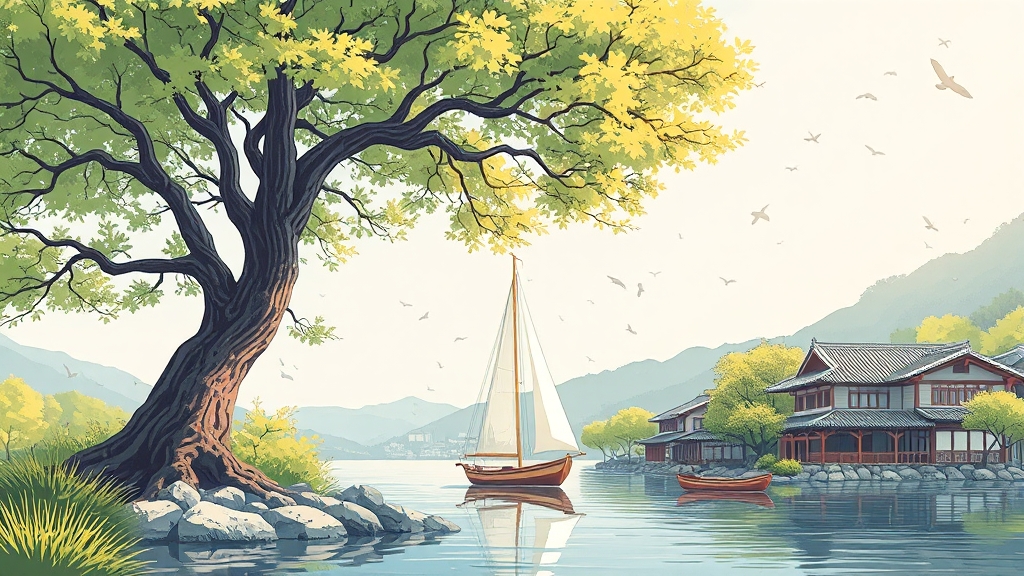 최우수 관광마을 선정: 의미와 기대 (illustration 스타일)