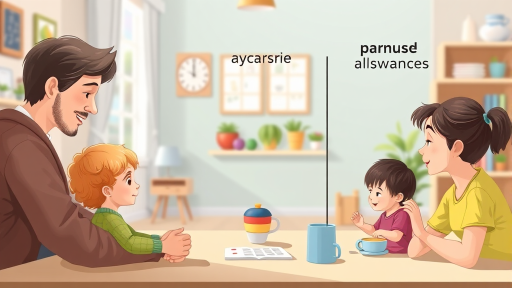 보육료, 부모급여, 양육수당, 무엇이 다를까요? (realistic 스타일)