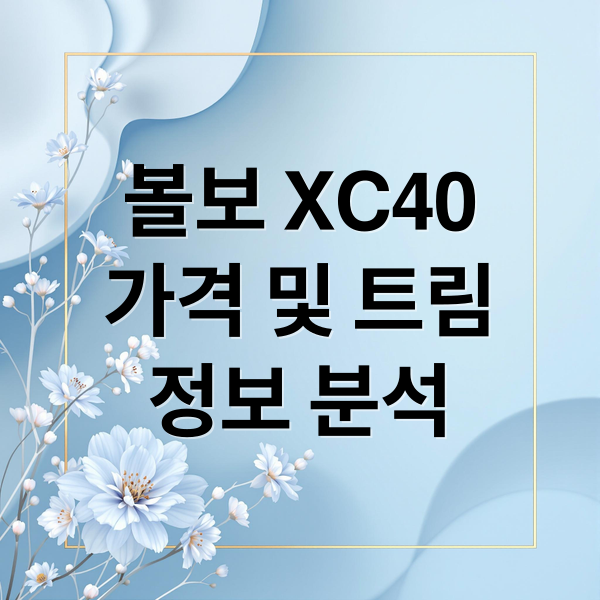 볼보 XC40
가격 및 트림
정보 분석 (볼보 XC40 가격)