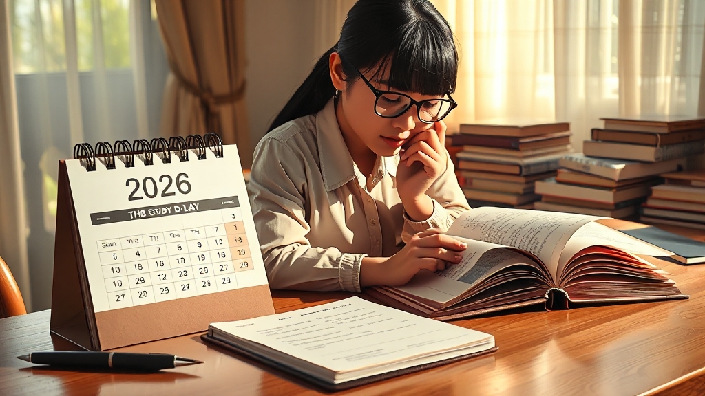 2026 수능 일정 한눈에 보기 (realistic 스타일)