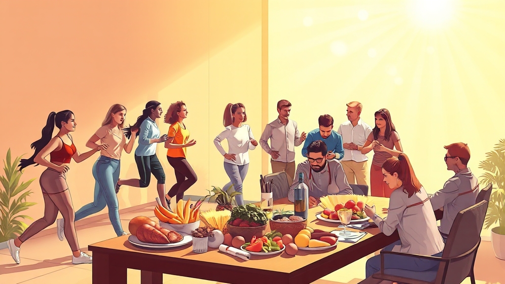 건강검진 결과에 따른 생활 습관 개선 (illustration 스타일)