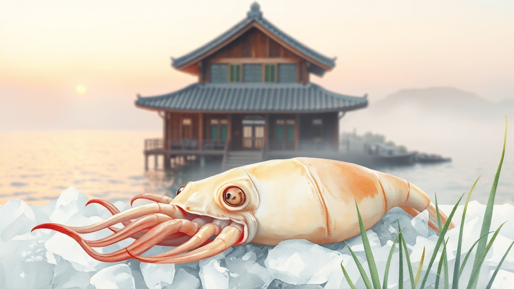 오징어난전 맛집은 어디? (watercolor 스타일)