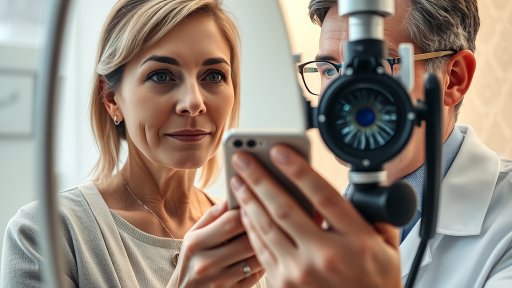 시력 저하, 원인과 자가 진단 (realistic 스타일)