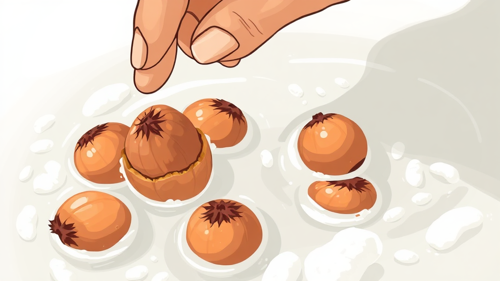 밤 세척 & 손질법 (illustration 스타일)