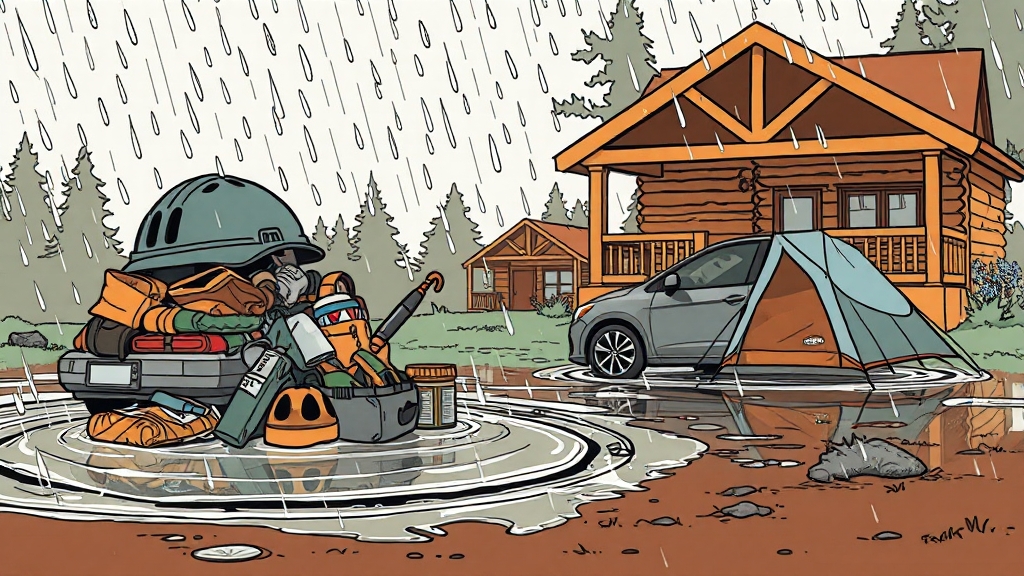 폭우 대비 요령 (cartoon 스타일)