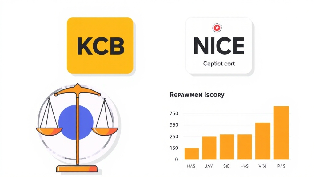 신용점수 평가 기준 (cartoon 스타일)