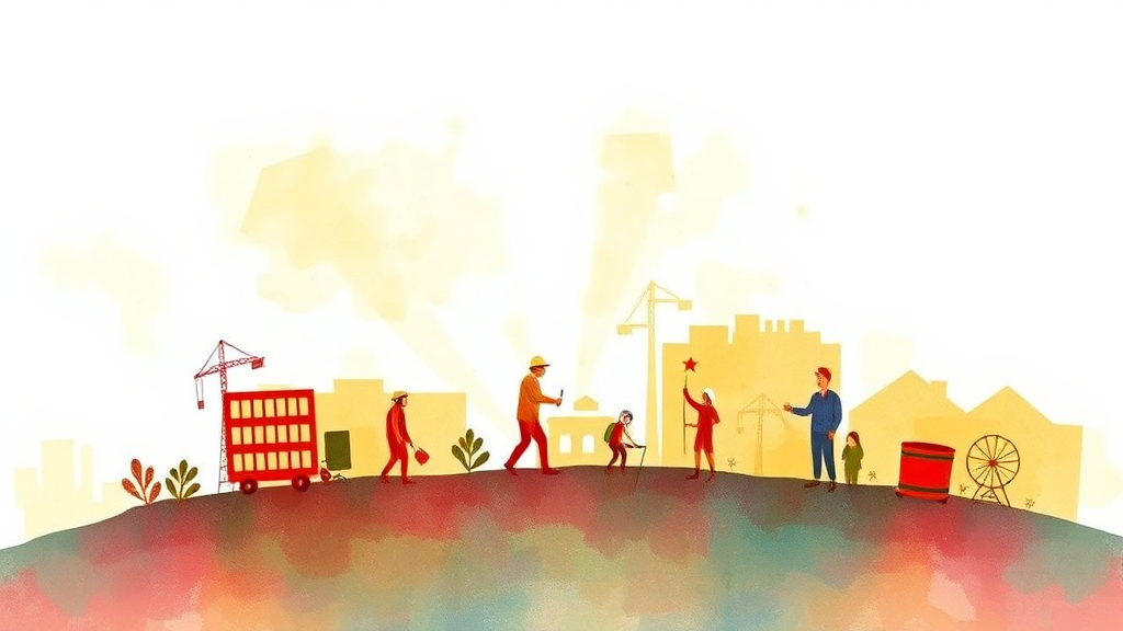 우리 동네 맞춤형 일자리 사업 소개 (watercolor 스타일)