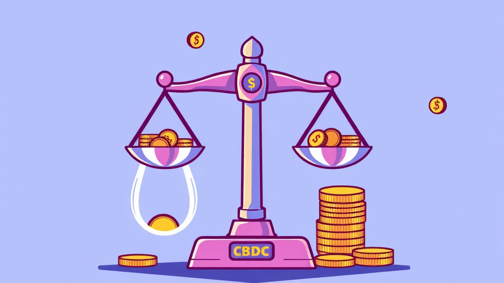 CBDC, 장점과 단점 비교 (cartoon 스타일)