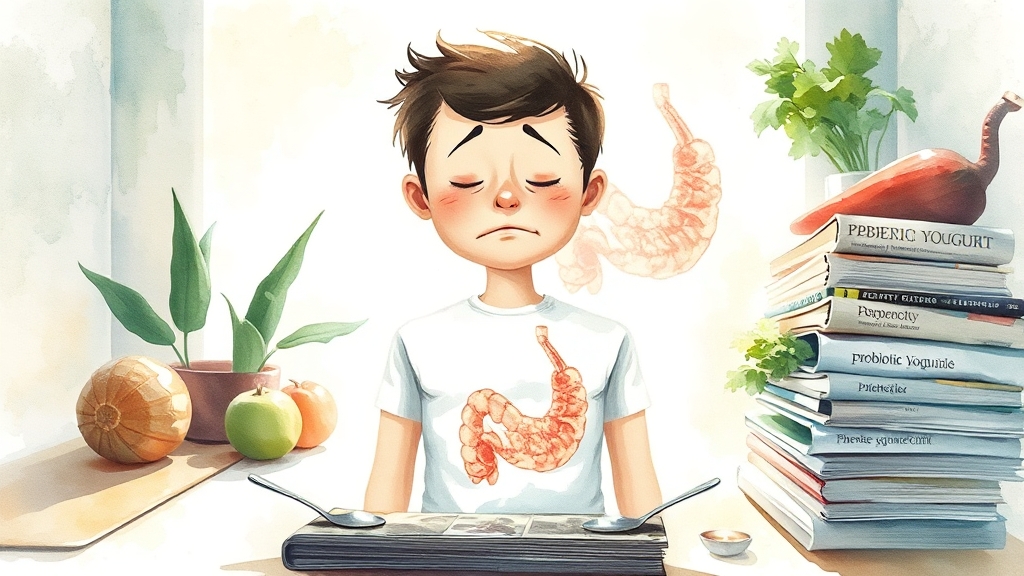 배 가스 즉시 해결 가이드 8 가스 유발 습관과 장 건강 (watercolor 스타일)