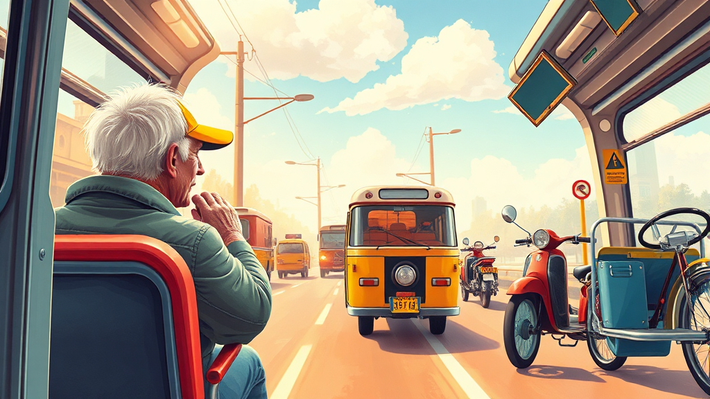 어르신 교통카드, 사용 시 알아두면 좋은 점들 (realistic 스타일)