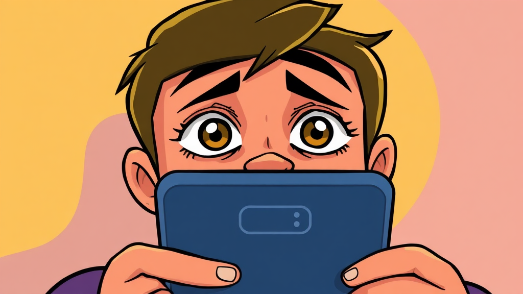 스마트폰 시대, 젊은 백내장의 주요 원인 분석 (cartoon 스타일)