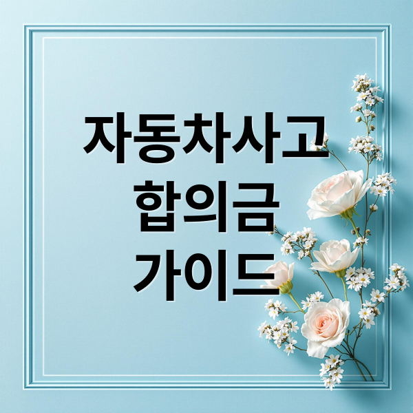 자동차사고
합의금
가이드 (자동차 사고 대인보험 합의금 협상)
