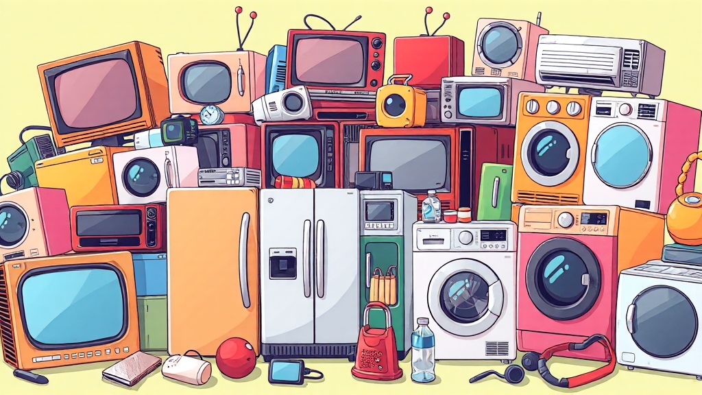 무료 수거 대상, 어떤 품목이 있을까요? (cartoon 스타일)