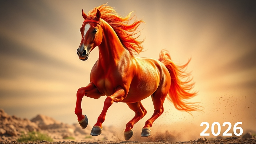 붉은 말띠 해의 의미 (realistic 스타일)