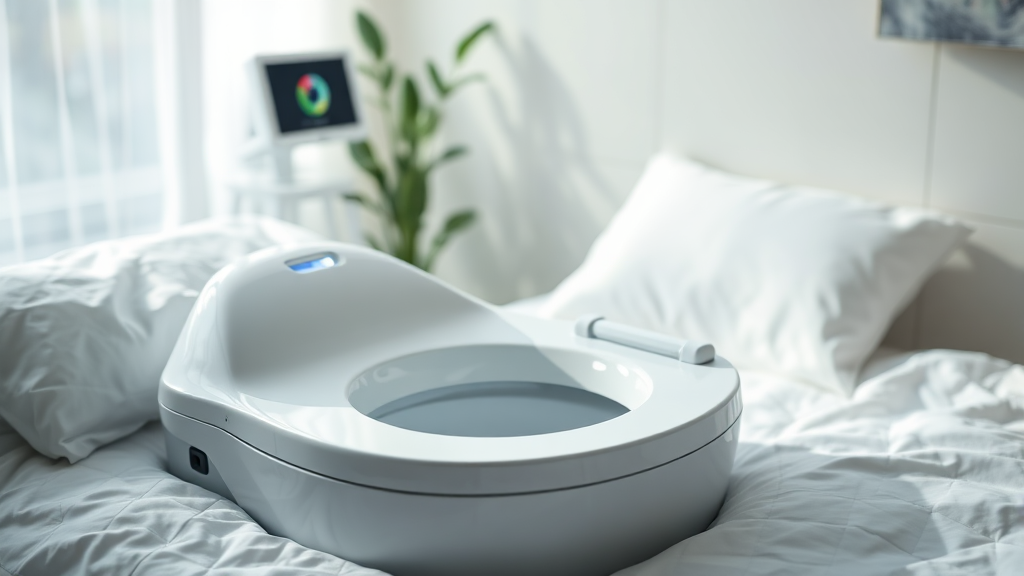 큐라코 AI 배설케어로봇: 통합돌봄의 미래 4 케어비데: 기능 및 작동 원리 (realistic 스타일)