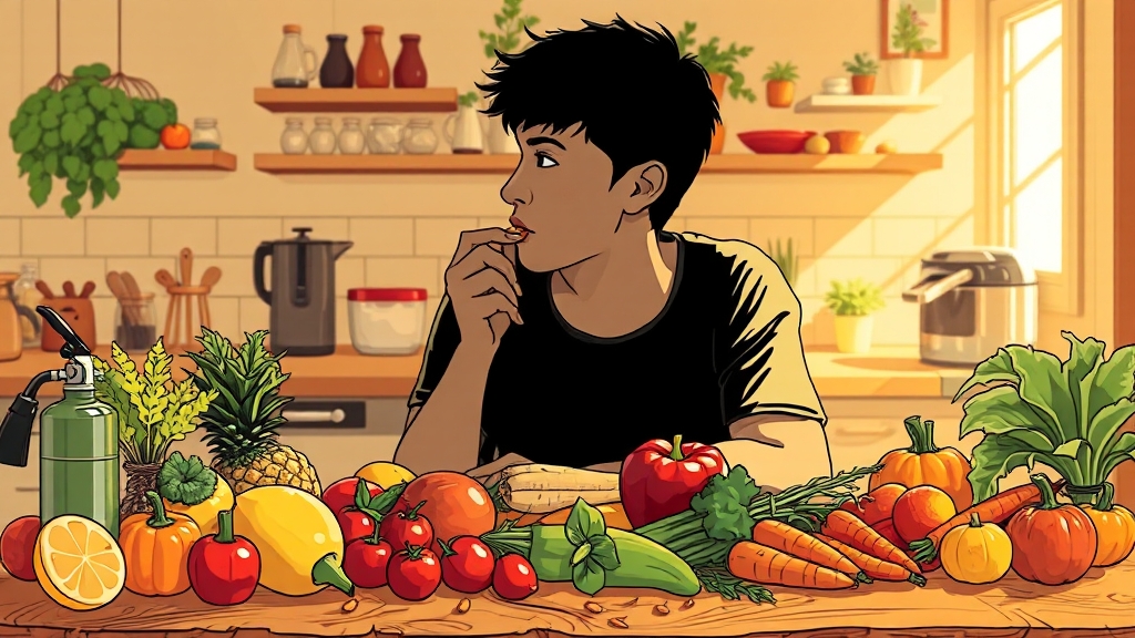 급체 예방 식습관 관리 (illustration 스타일)