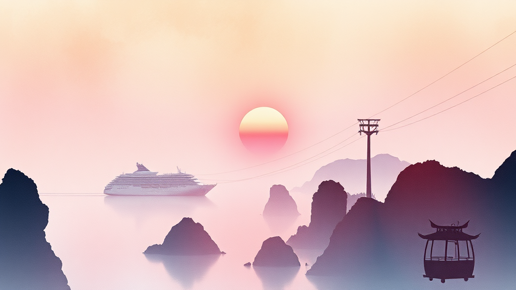 특별한 해돋이 경험: 유람선 & 케이블카 (watercolor 스타일)