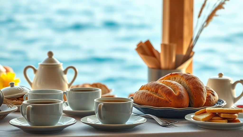 썬크루즈 호텔 조식 뷔페 매력 (realistic 스타일)