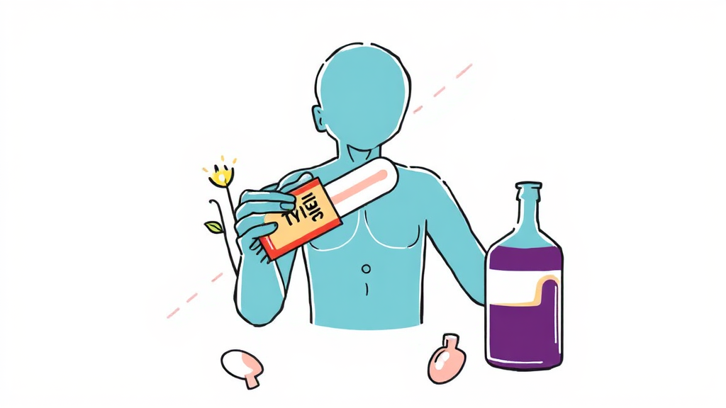 부작용 및 과용의 위험 (illustration 스타일)