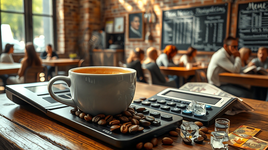 커피 한 잔, 실제 원가 파헤치기 (realistic 스타일)