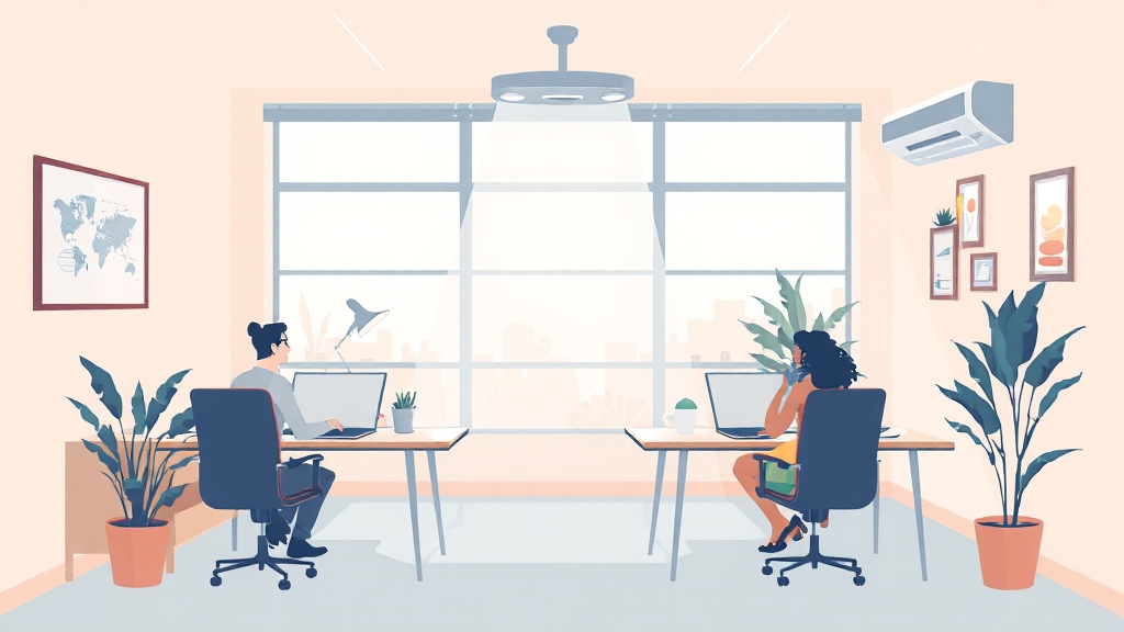 공기청정기 설치, 효과는 어떨까요? (illustration 스타일)