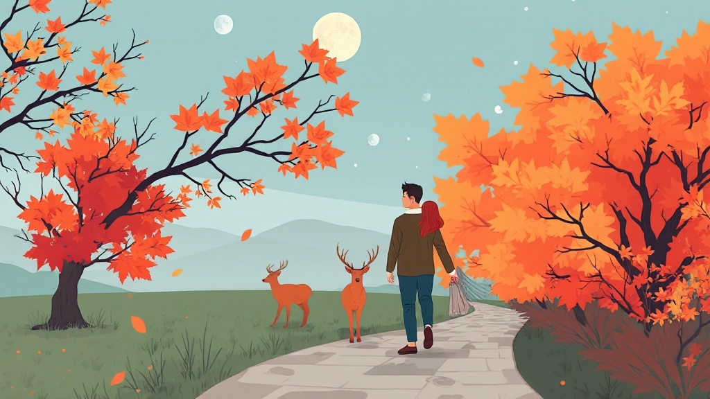 서울숲 데이트 완벽 코스 (illustration 스타일)