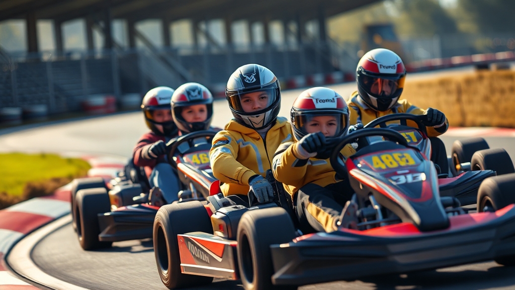 레저 카트 이용 안내 (realistic 스타일)