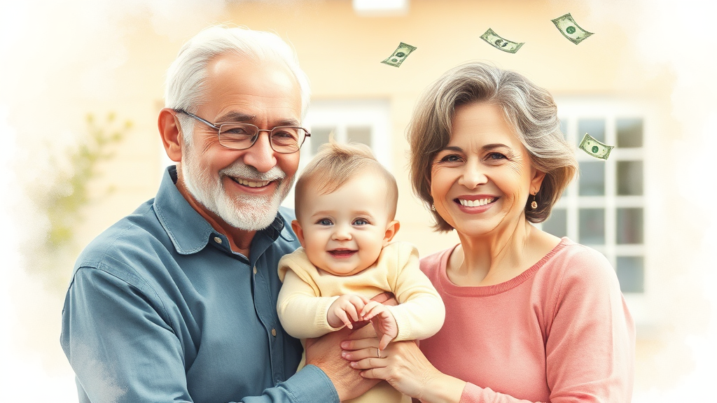 조부모 돌봄수당 핵심 정리 (watercolor 스타일)