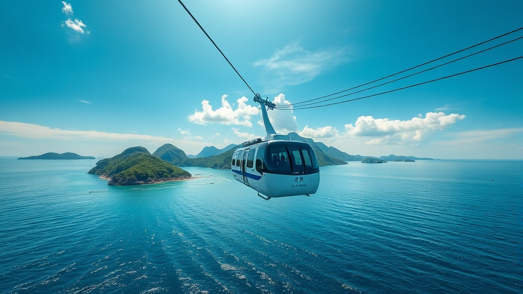 목포 해상케이블카 주변 관광: 고하도와 유달산의 매력 (realistic 스타일)