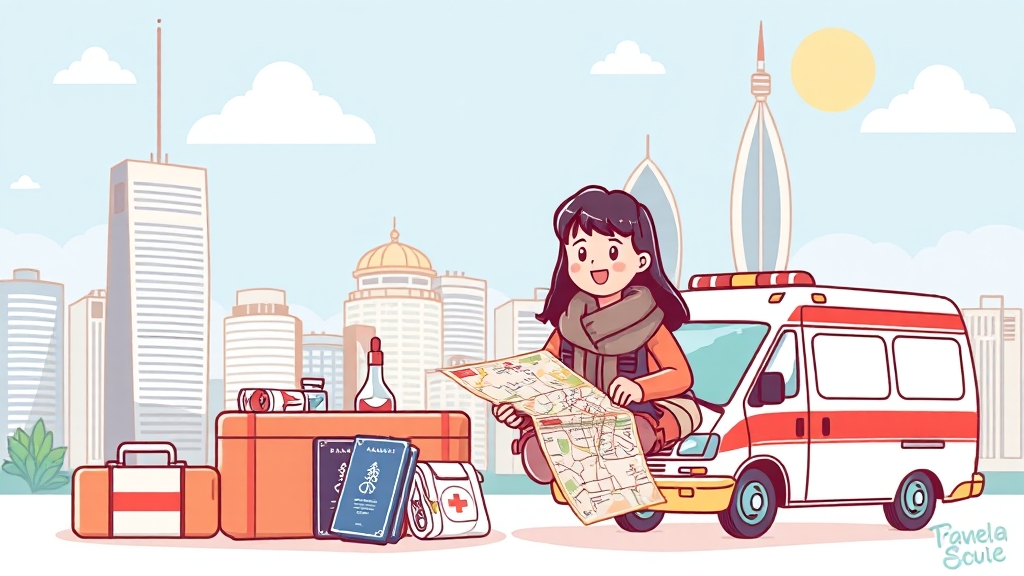 만약을 위한 대비: 비상약 & 여행자 보험 (illustration 스타일)