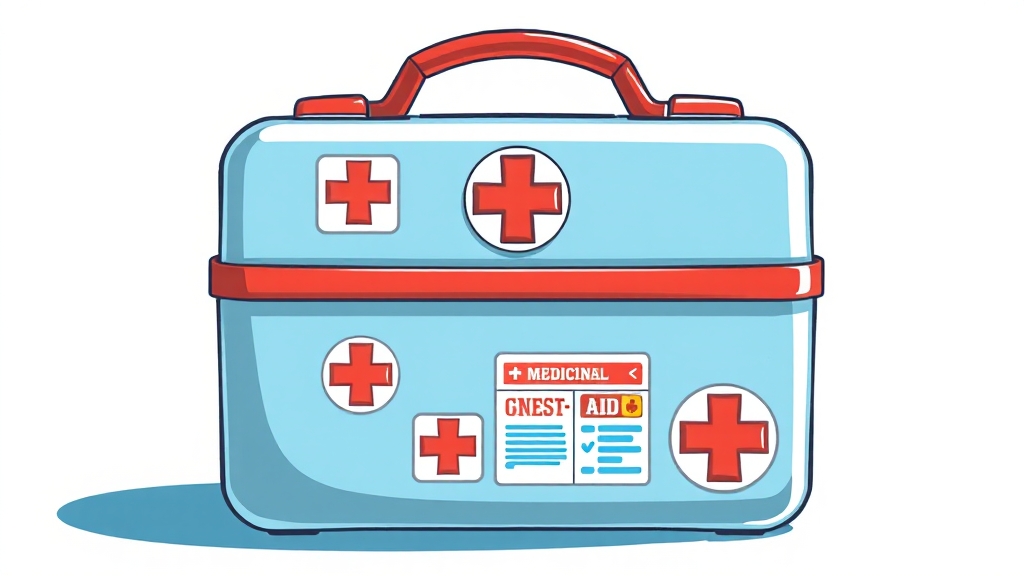 구급상자 휴대성 및 기능성 (cartoon 스타일)