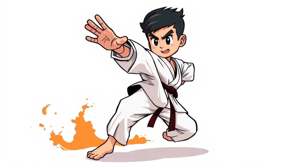 나나의 특공무술 실력 배경 (cartoon 스타일)