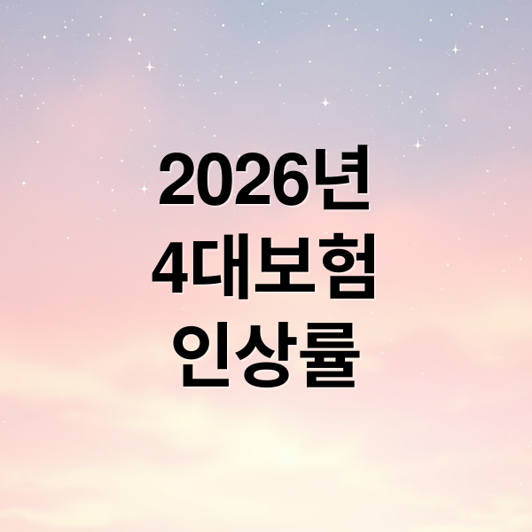 2026년
4대보험
인상률 (2026년 4대보험 요율)