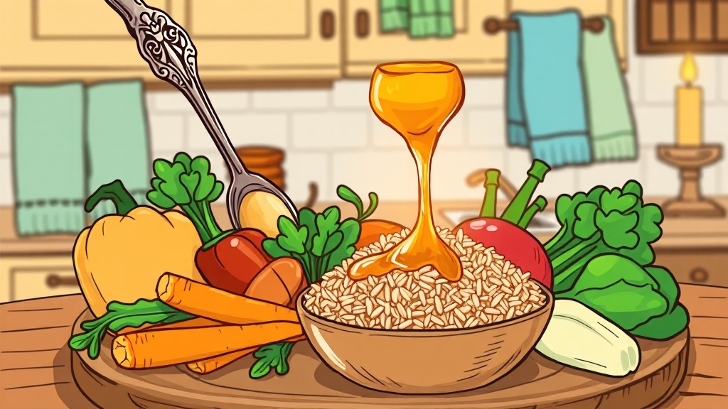 저혈당에 좋은 음식과 식습관 (cartoon 스타일)