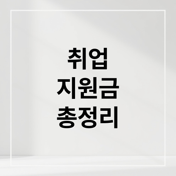 취업
지원금
총정리 (취업 지원금 대상)