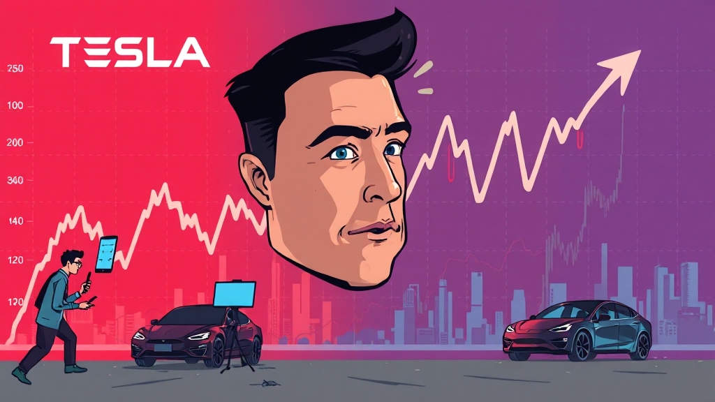 테슬라 주가, 왜 흔들릴까? (cartoon 스타일)