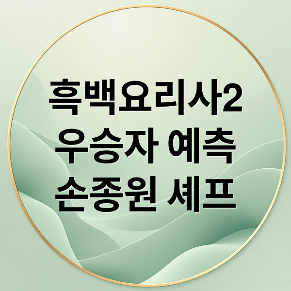 흑백요리사2
우승자 예측
손종원 셰프 (흑백 요리사2 우승 비결)