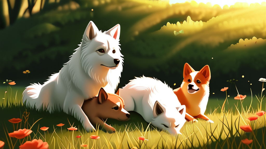 행복한 동행: 유기견과 함께하는 삶의 의미 (illustration 스타일)